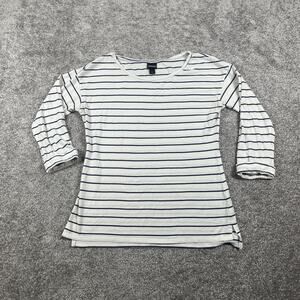 Patagonia T Shirt Womens Small Shallow Seas Top Nautical Stripe Rolled Cuff